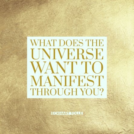 What does the Universe want to manifest?