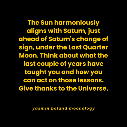 The Sun harmoniously aligns with Saturn,