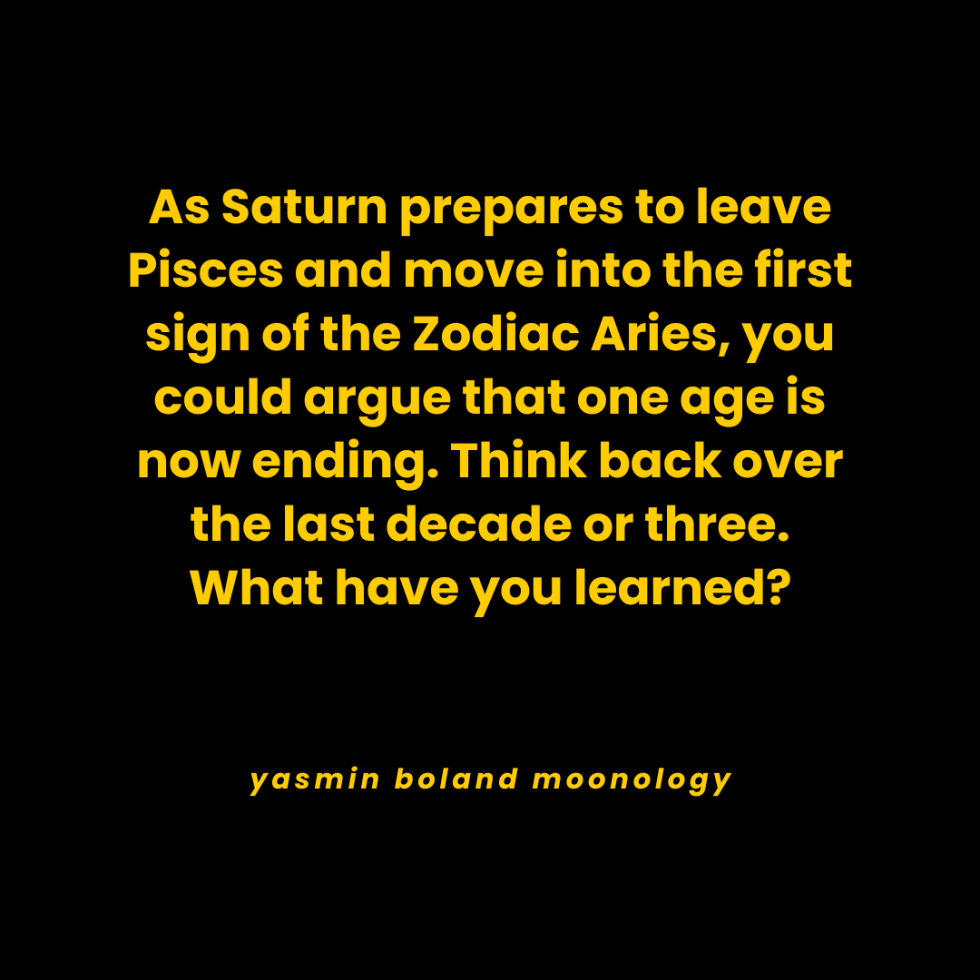 As Saturn prepares to leave Pisces and move into