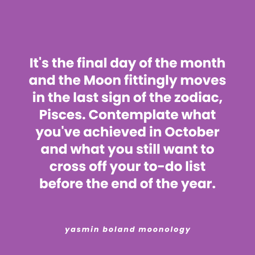 It’s the final day of the month and the Moon
