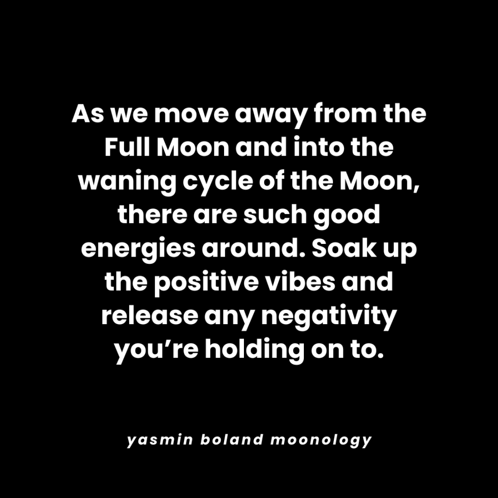 As we move away from the Full Moon and into