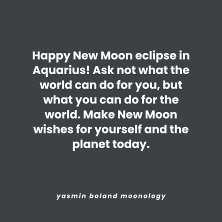Happy New Moon eclipse in Aquarius!