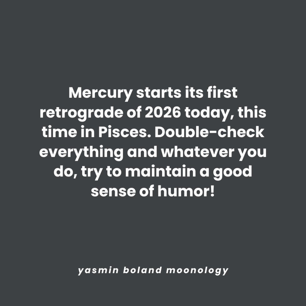 Mercury starts its first retrograde of 2026 today,