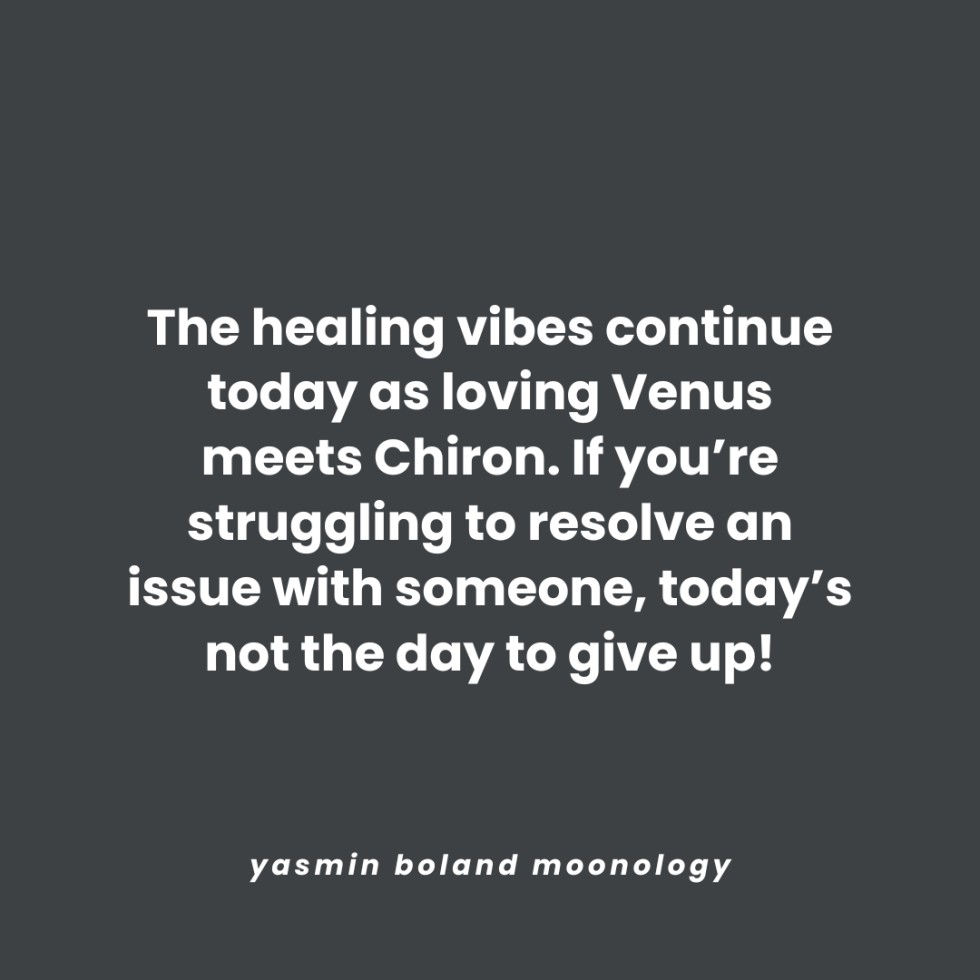 The healing vibes continue today as loving Venus