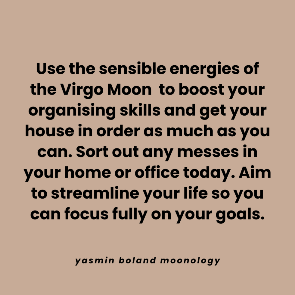 Use the sensible energies of the Virgo Moon to boost