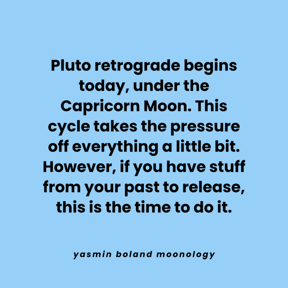 Pluto retrograde begins today, under the