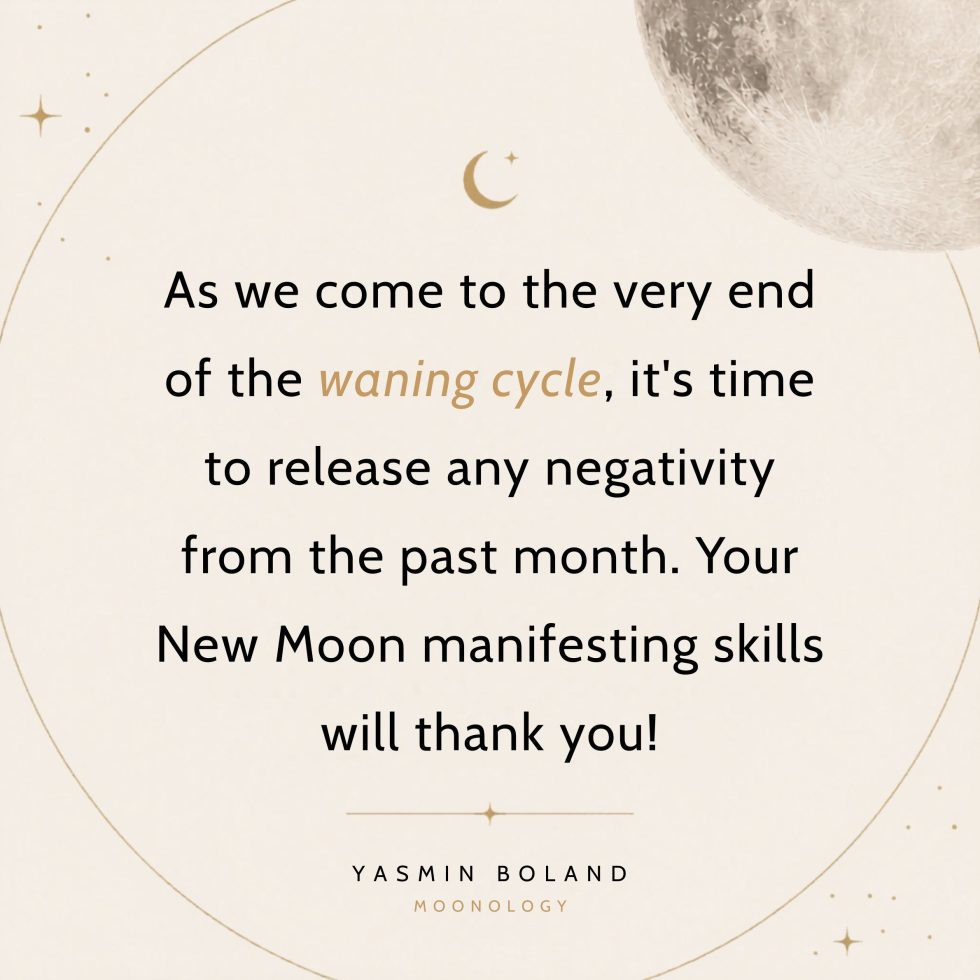 As we come to the very end of the waning cycle,