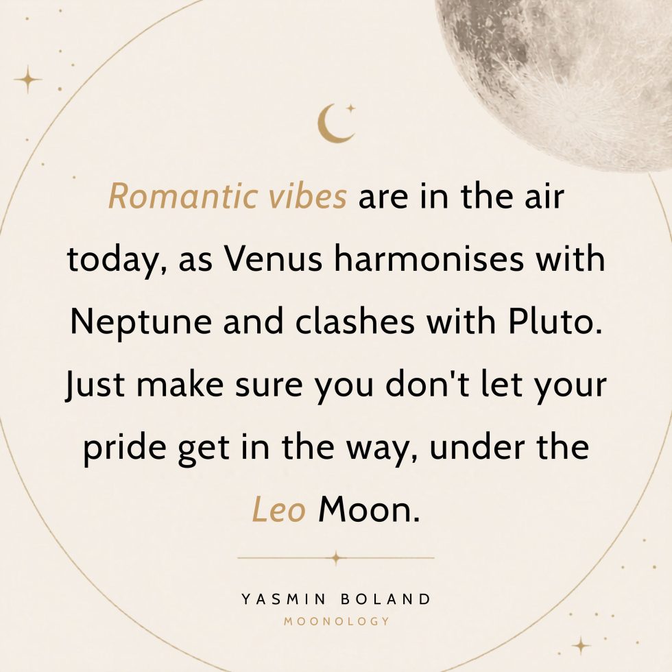 Romantic vibes are in the air today, as Venus