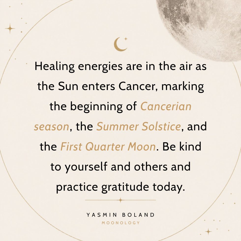 Healing energies are in the air as the Sun