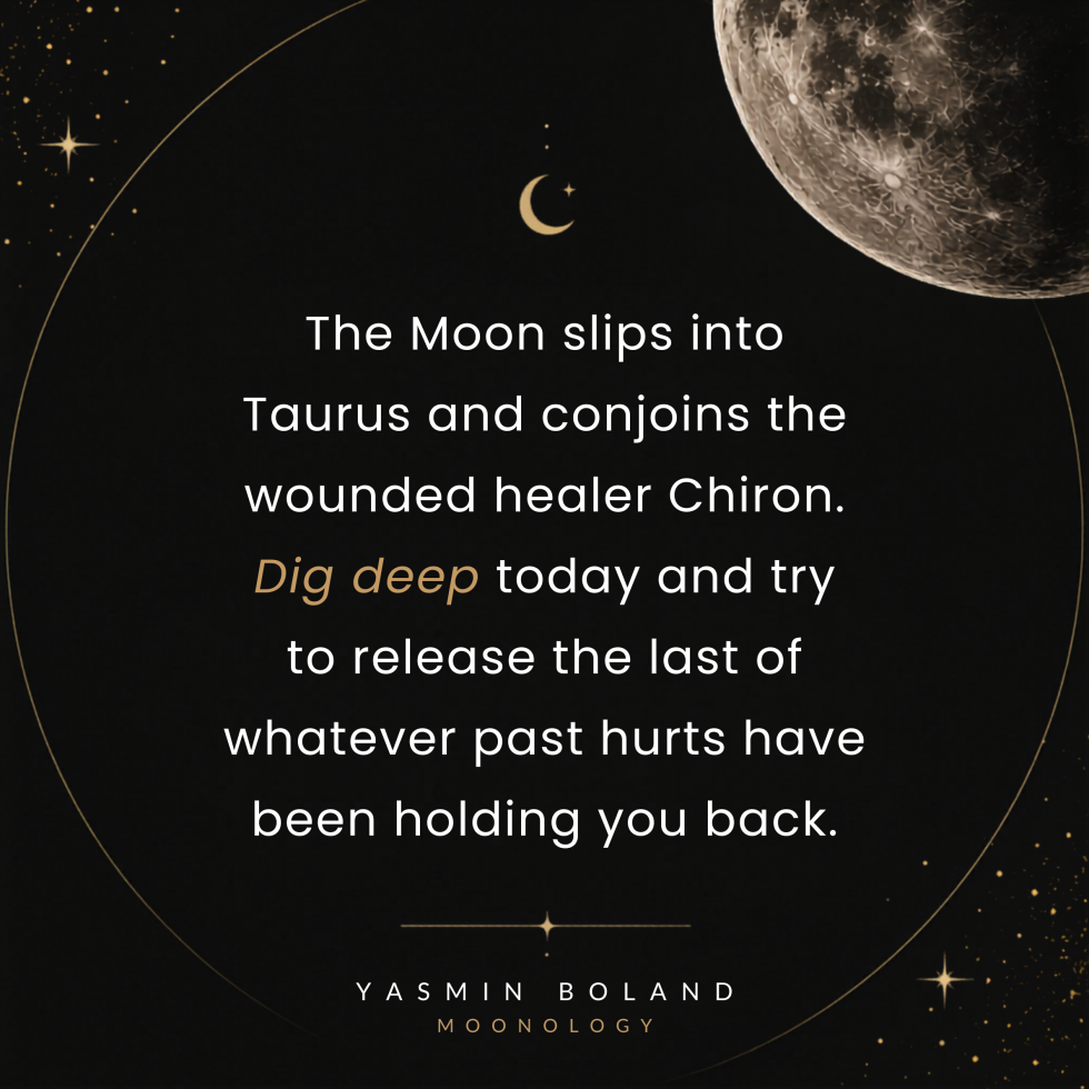 The Moon slips into Taurus and conjoins